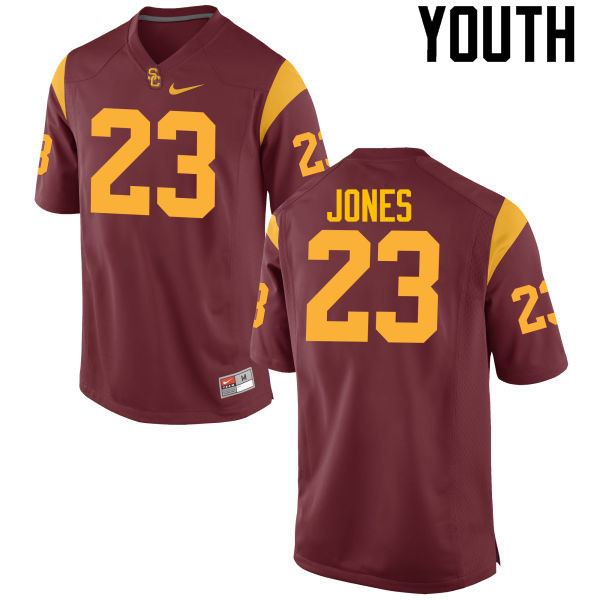 Youth #23 Velus Jones Jr. USC Trojans College Football Jerseys-Cardinal